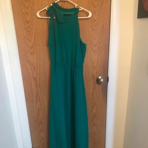 Green maxi length dress
